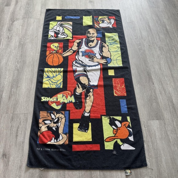 Warner Bros. Other - Vintage 1996 Space Jam Warner Bros Beach Towel Tune Squad Daffy Looney Tunes
